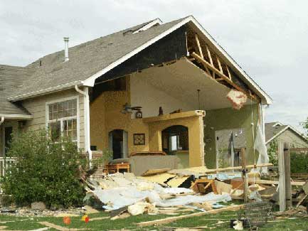 Tornado damage in Windsor, Colorado
